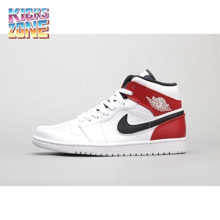 Air Jordan 1 Mid White Black Gym Red 36-46