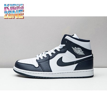 Jordan 1 Mid White Metallic Gold Obsidian 554724-174 Size 36-47.5