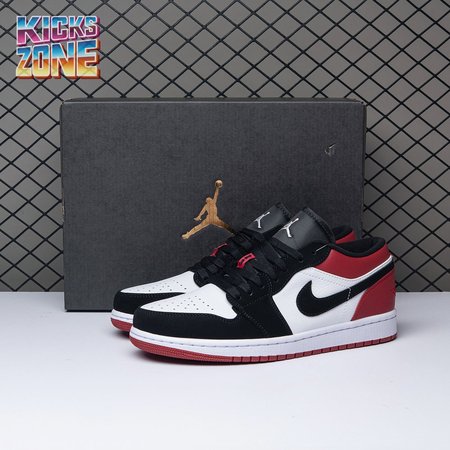 Jordan 1 Low Black Toe 553558-116 Size 36-47.5